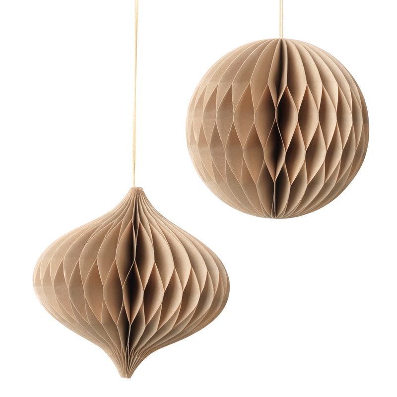 Broste Copenhagen - Christmas Mix Deko-Anhänger | 2er-Set / Ø 13 x H 13 cm / natural brown