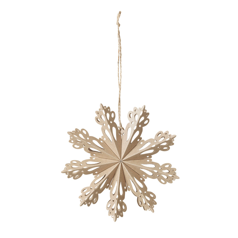 Broste Copenhagen - Christmas Snowflake Deko-Anhänger | Ø 15 cm / natural brown