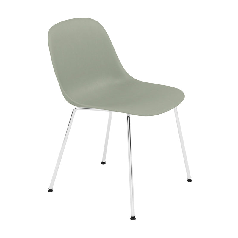 Muuto - Fiber Side Chair Tube Base | nebelgrün recycled / chrom