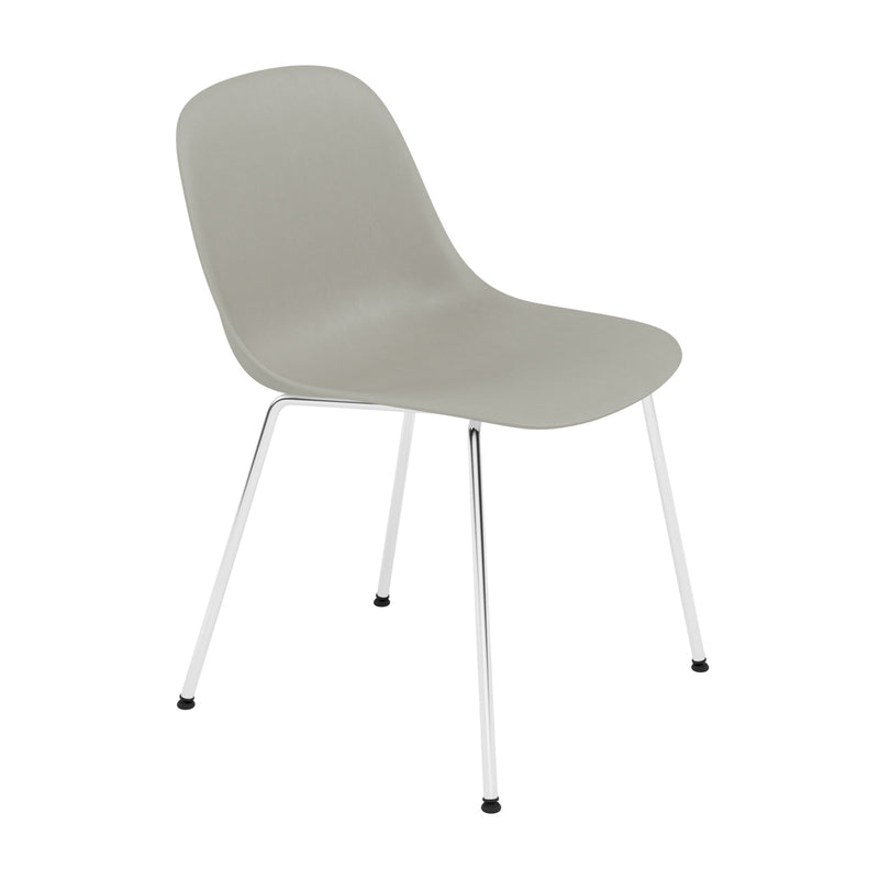 Muuto - Fiber Side Chair Tube Base | grau recycled / chrom