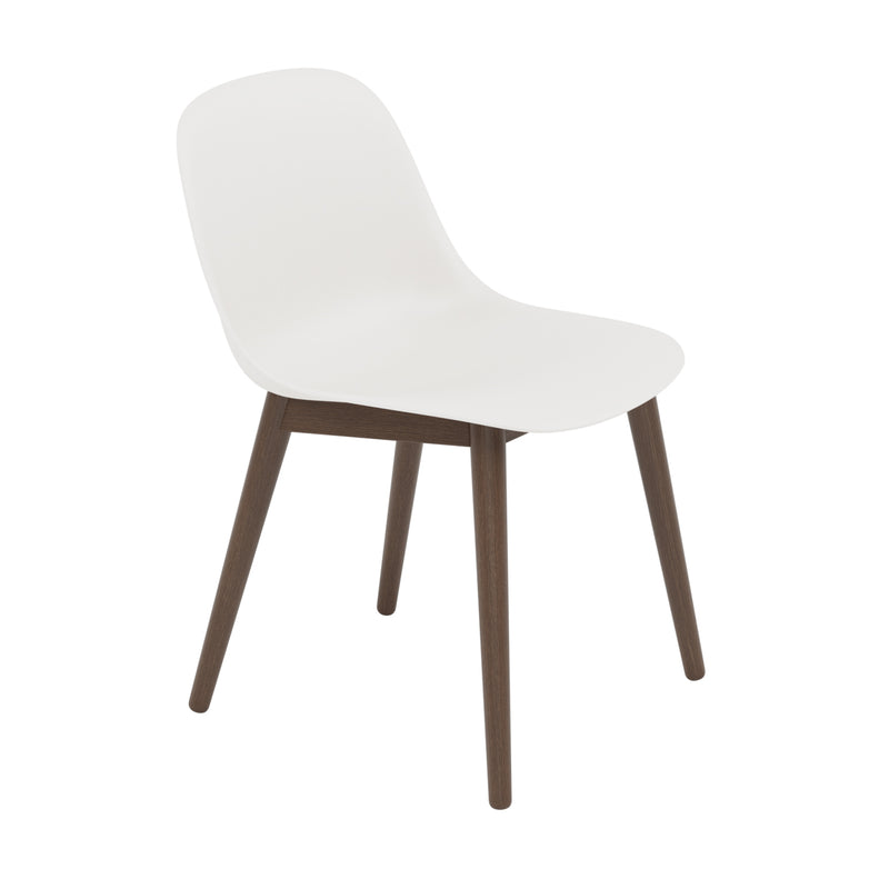 Muuto - Fiber Side Chair Wood Base | weiß recycled / Eiche dunkel gebeiz