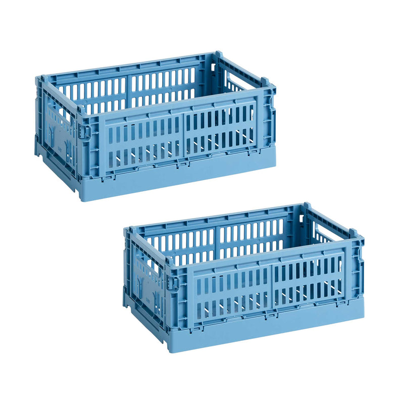 HAY - Colour Crate S Korb-Set recycled | 2er-Set / sky blue