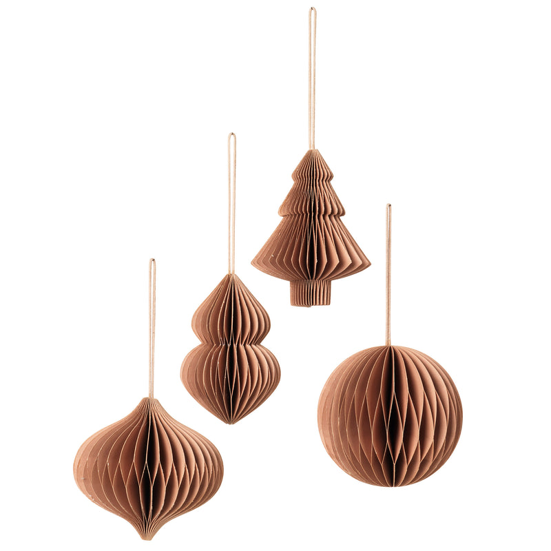Broste Copenhagen - Christmas Mix Deko-Anhänger | 4er-Set / Ø 9 x H 10 cm / dusty pink