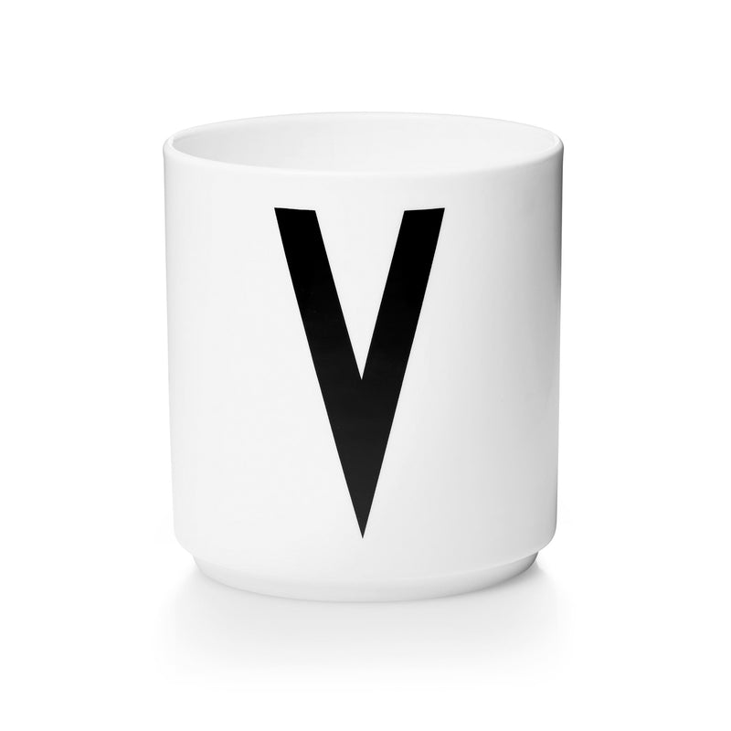 Design Letters - AJ Porzellan Becher | V / weiß