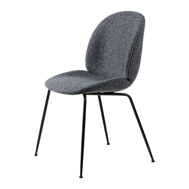 Gubi - Beetle Dining Chair (gepolstert) | Dedar Around Bouclé (023) / Vollpolsterung / Conic Base