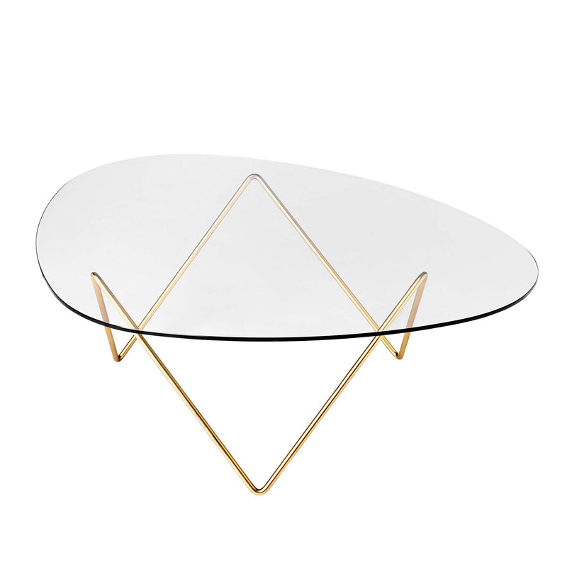 Gubi - Pedrera Couchtisch | transparent Glas / messing