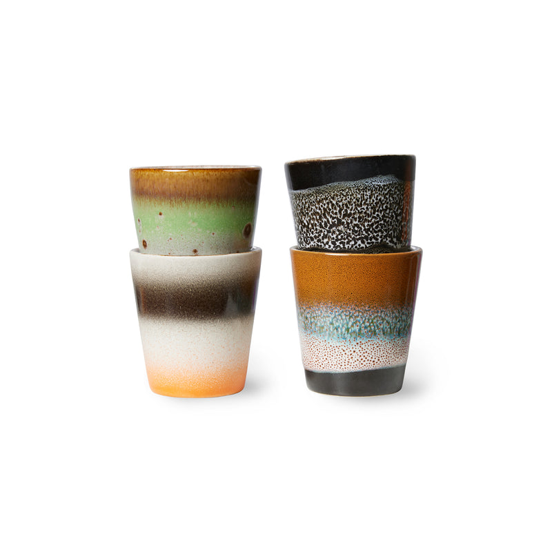 HKliving - 70's Espresso Tassen & Becher | 4er-Set / Ristretto / good vibes