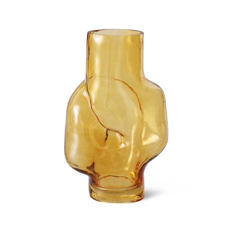 HKliving - Gleam Glasvase | high / amber
