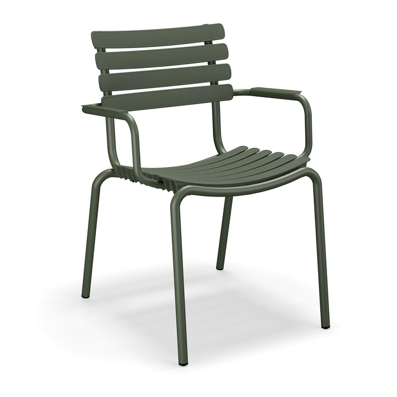 HOUE - ReCLIPS Outdoor Dining Armlehnstuhl | olivgrün