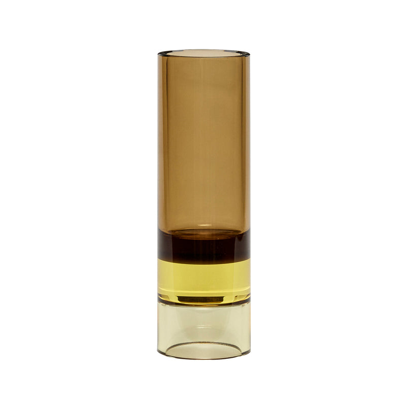 Hübsch Interior - Kristall Teelichthalter / Vase | braun/gelb