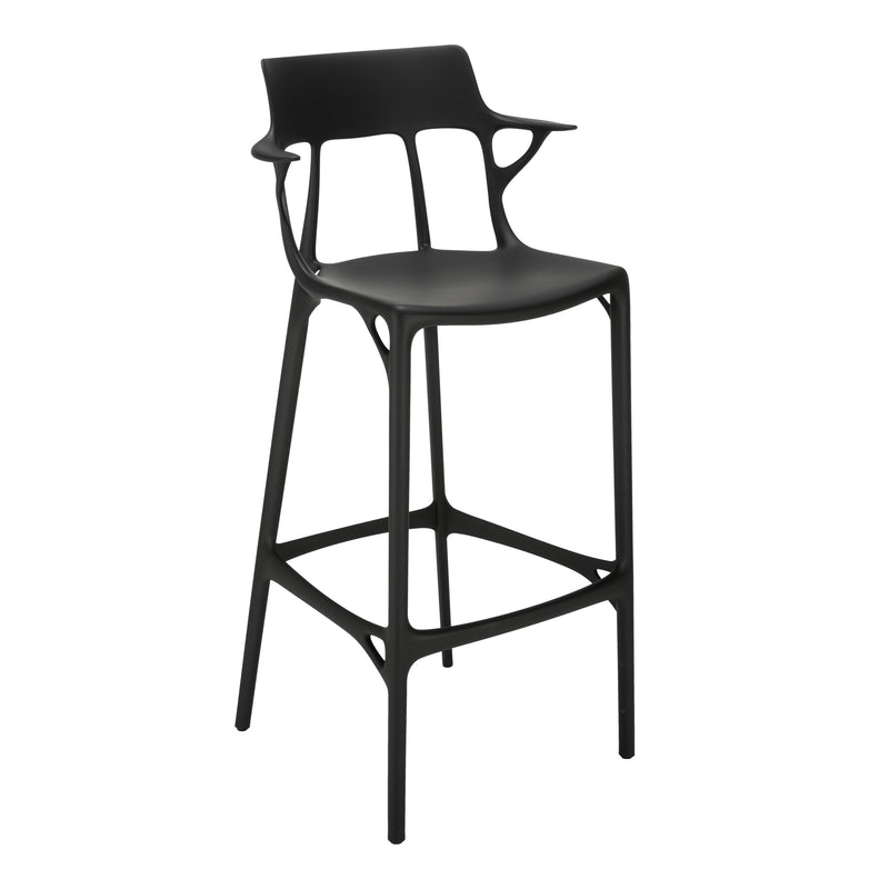 Kartell - AI Barstuhl recycled | SH 75 cm / schwarz