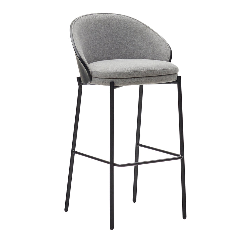 Kave Home - Eamy Barhocker | Hellgrau / Esche schwarz