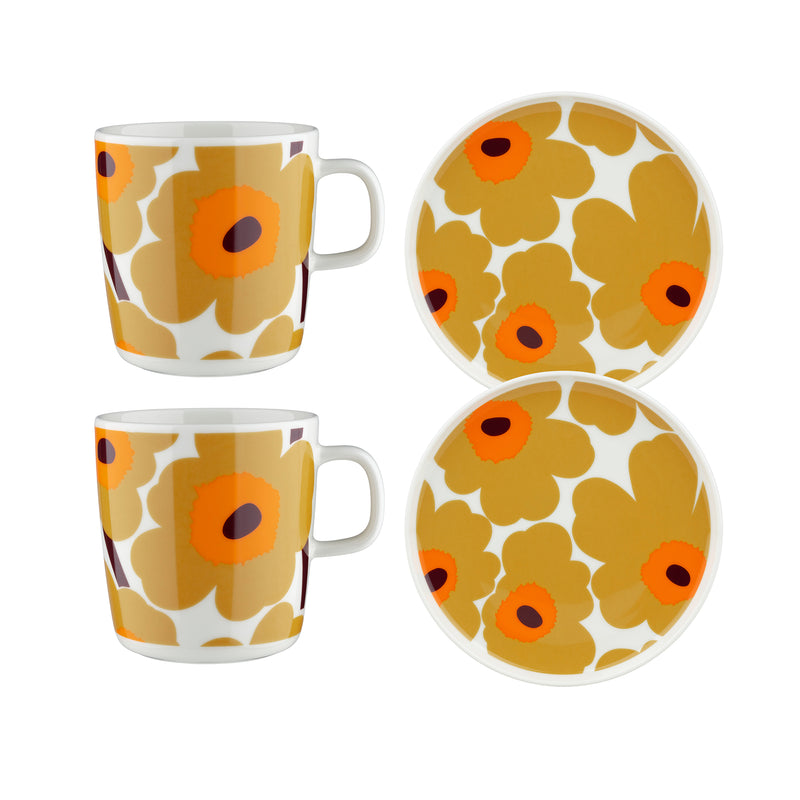 Marimekko - Oiva Unikko Geschirr-Set | caramel/cream/warm orange