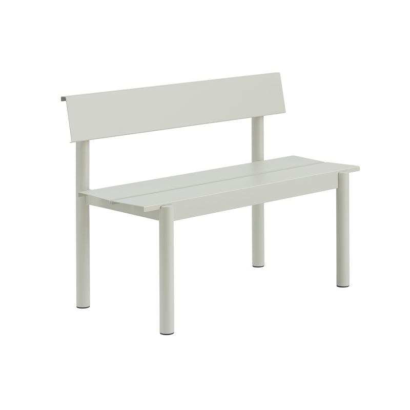 Muuto - Linear Steel Bank mit Rückenlehne | 110 cm / grau