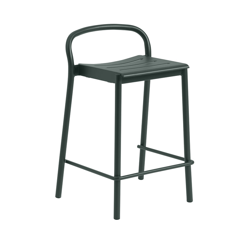 Muuto - Linear Steel Barhocker Outdoor | 65 cm / dunkelgrün