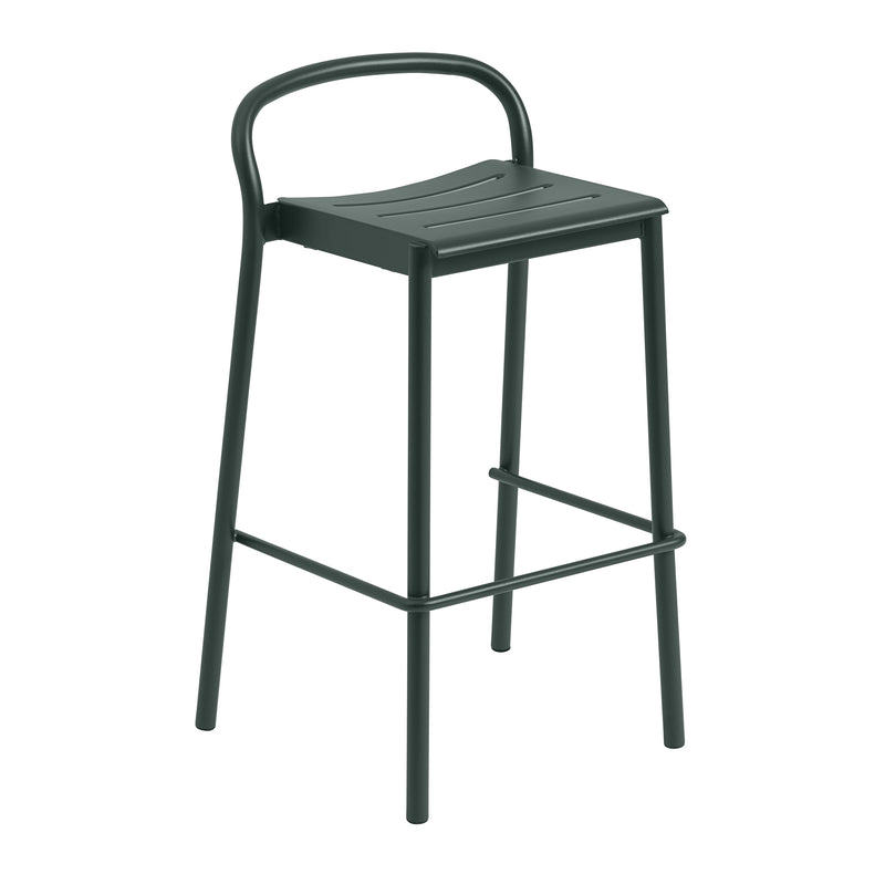 Muuto - Linear Steel Barhocker Outdoor | 75 cm / dunkelgrün