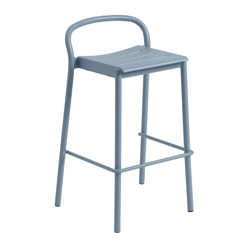 Muuto - Linear Steel Barhocker Outdoor | 75 cm / hellblau