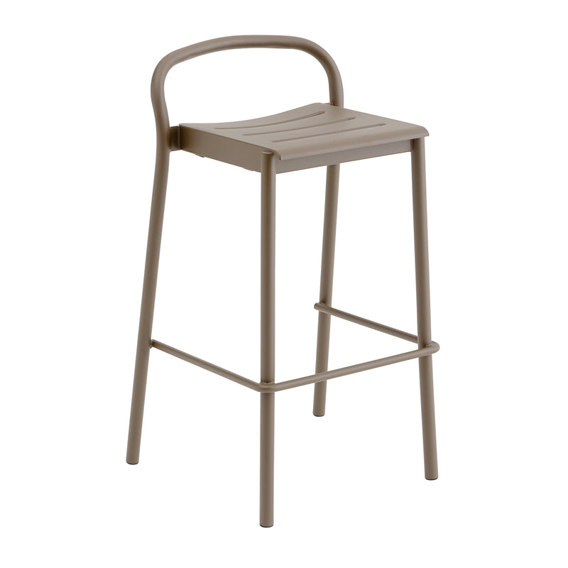 Muuto - Linear Steel Barhocker Outdoor | 75 cm / taupe