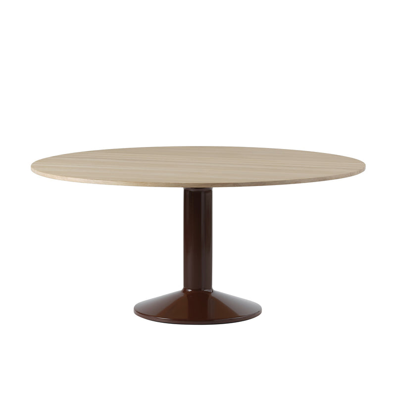 Muuto - Midst Esstisch | Ø 160 cm / Eiche geölt/dunkelrot