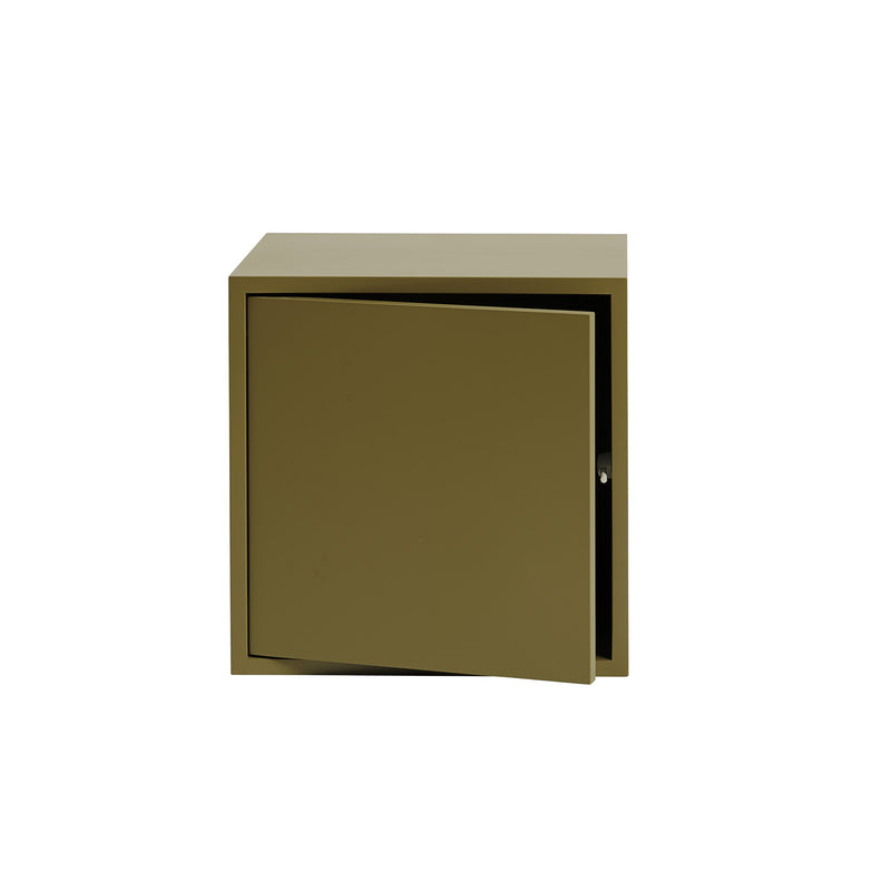 Muuto - Stacked Regalmodul mit Tür | braun-grün