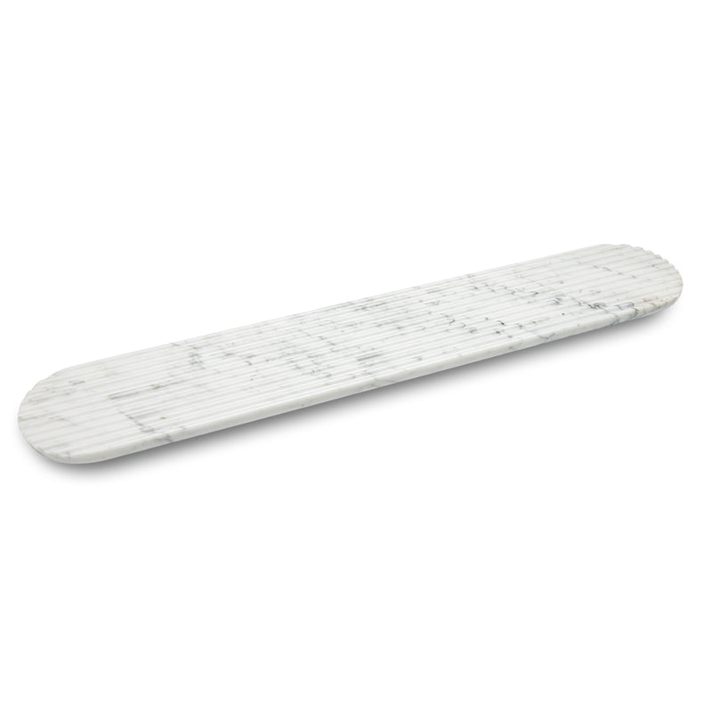 Northern - Podium Servierbrett | L 90 cm / Marmor mixed white