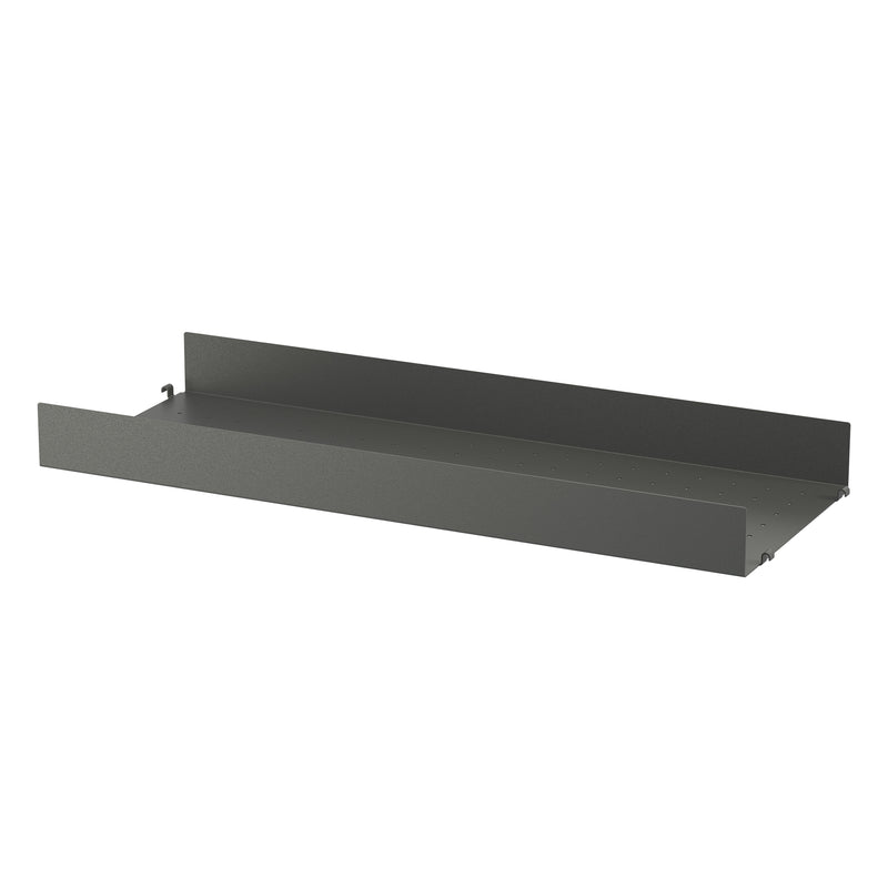 String - Metallboden mit hoher Kante | 78 x 30 cm / dunkel grau