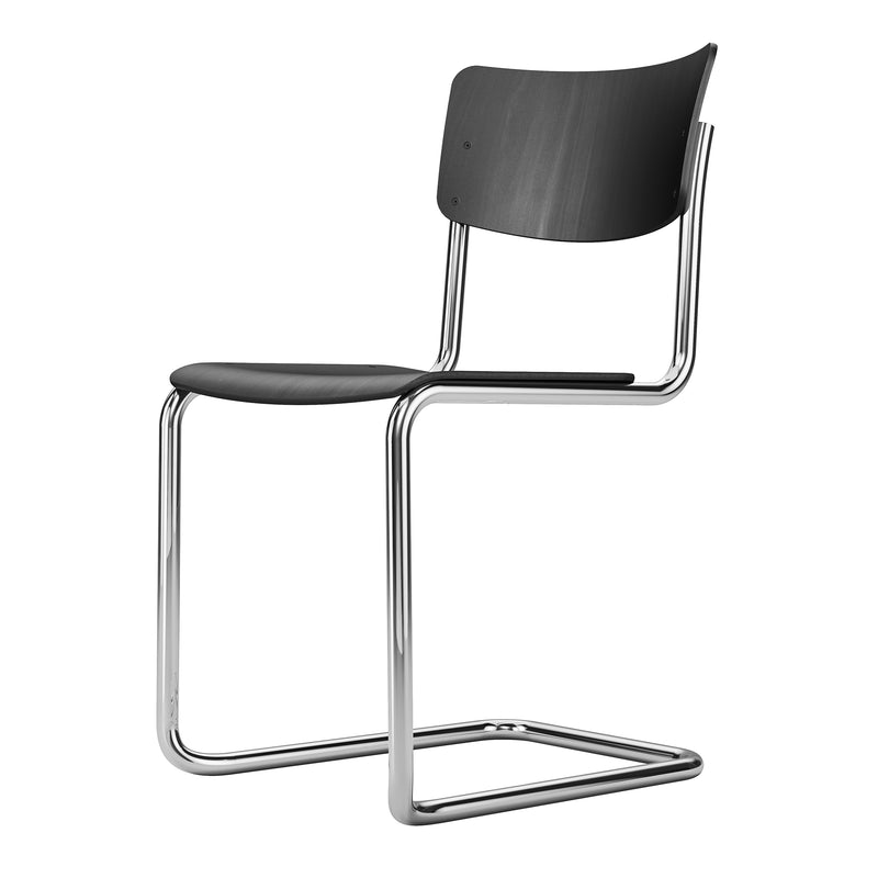 Thonet - S 43 Freischwinger Chrom | schwarz gebeizt / Chrom