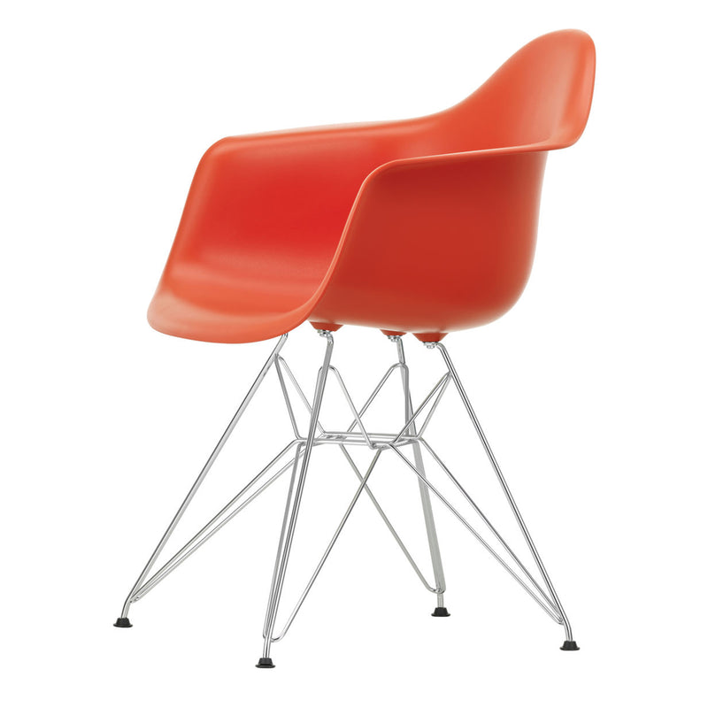 Vitra - Eames Plastic Armchair DAR RE | Filzgleiter basic dark / poppy red RE / verchromt