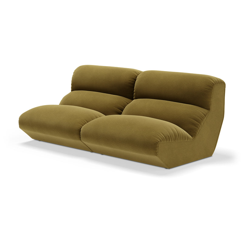 &Tradition - Hi Lo 2-Sitzer Sofa | Kvadrat Mylla 0971 / Grün