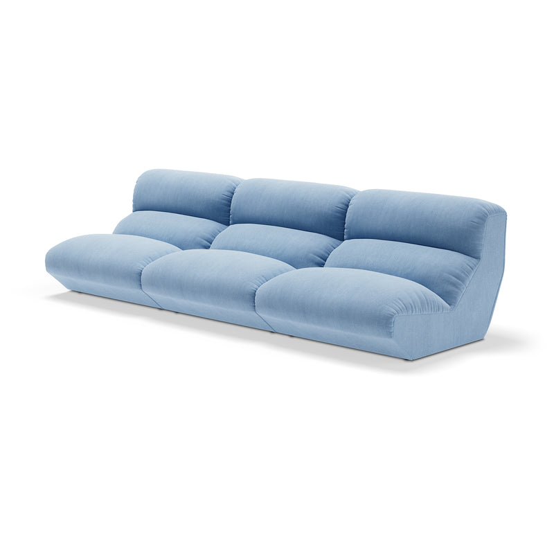 &Tradition - Hi Lo 3-Sitzer Sofa | Kvadrat Gentle 0733 / Blau