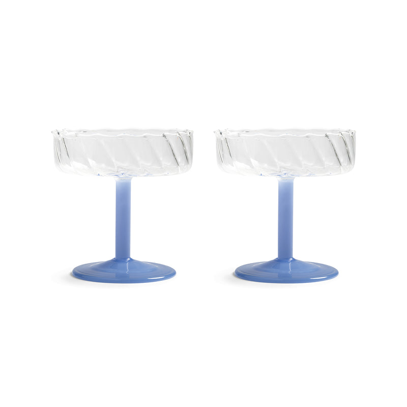 &klevering - Coupe Twirl Champagnerglas | blau