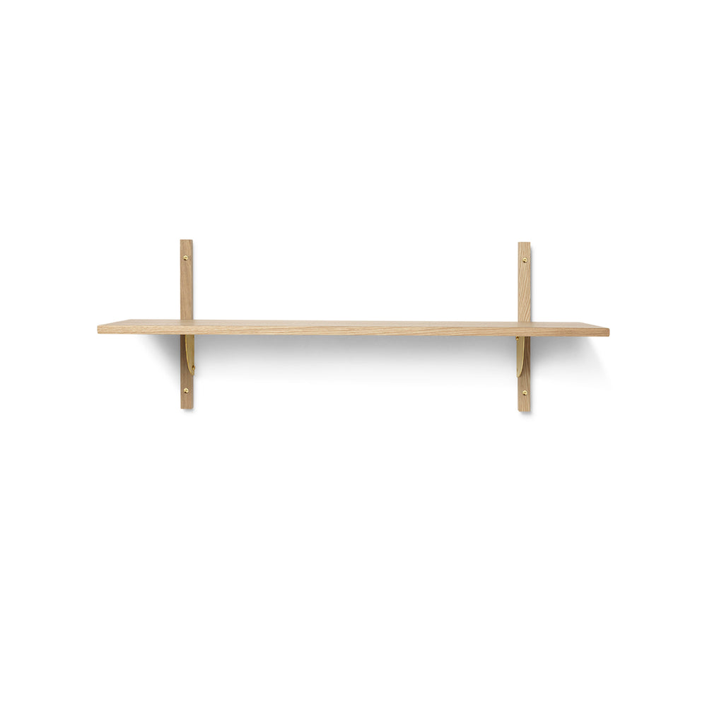Ferm Living - Sector Wandregal single | 1 Regalboden / Eiche/Messing / 87 cm