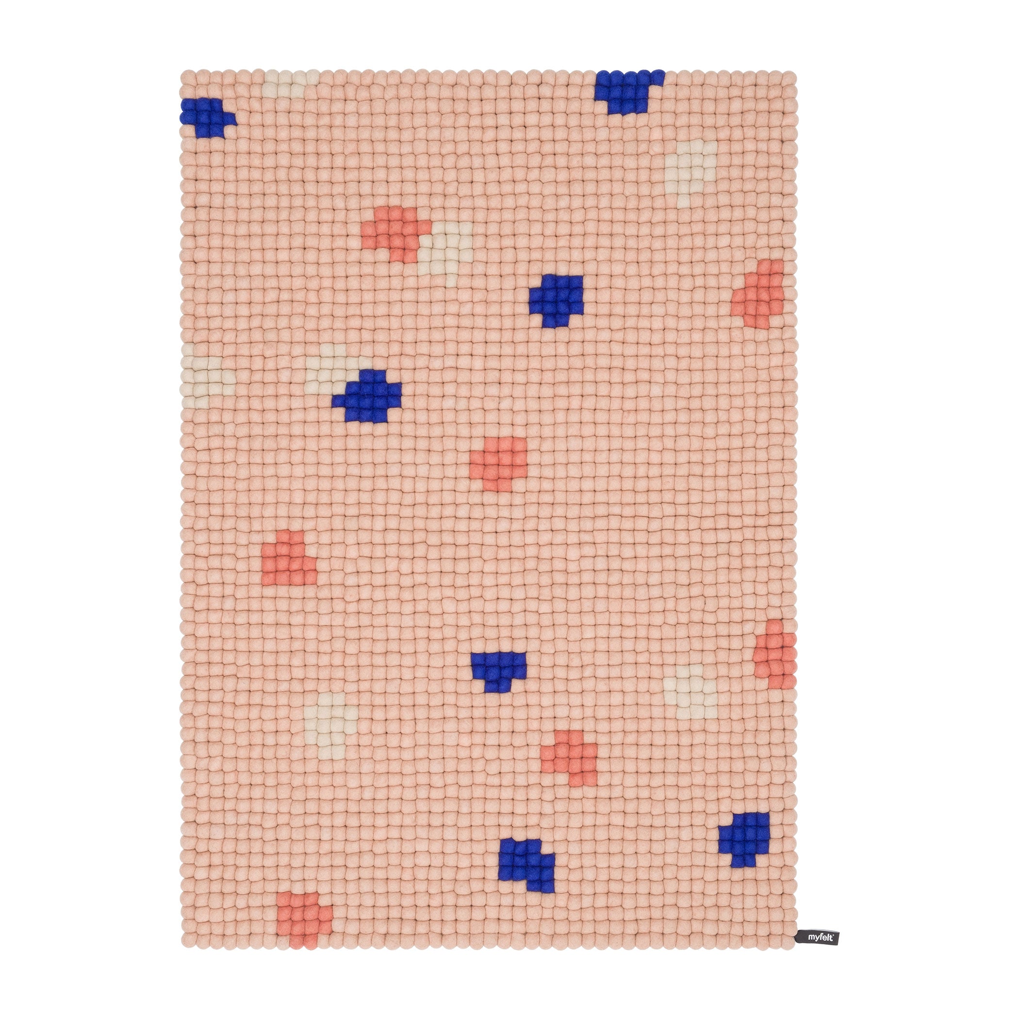 myfelt - Terra Rose Filzkugelteppich rechteckig | 140 x 200 cm