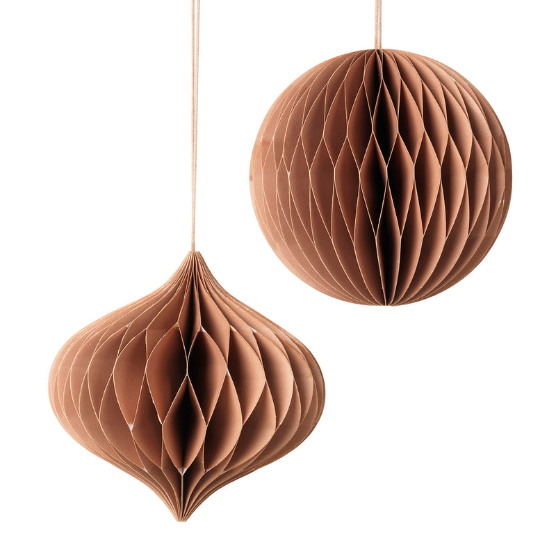 Broste Copenhagen - Christmas Mix Deko-Anhänger | 2er-Set / Ø 13 x H 13 cm / indian tan