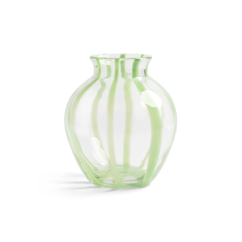 &amp;klevering - Yogu Vase | 23,5 x Ø 20 cm / spiral green