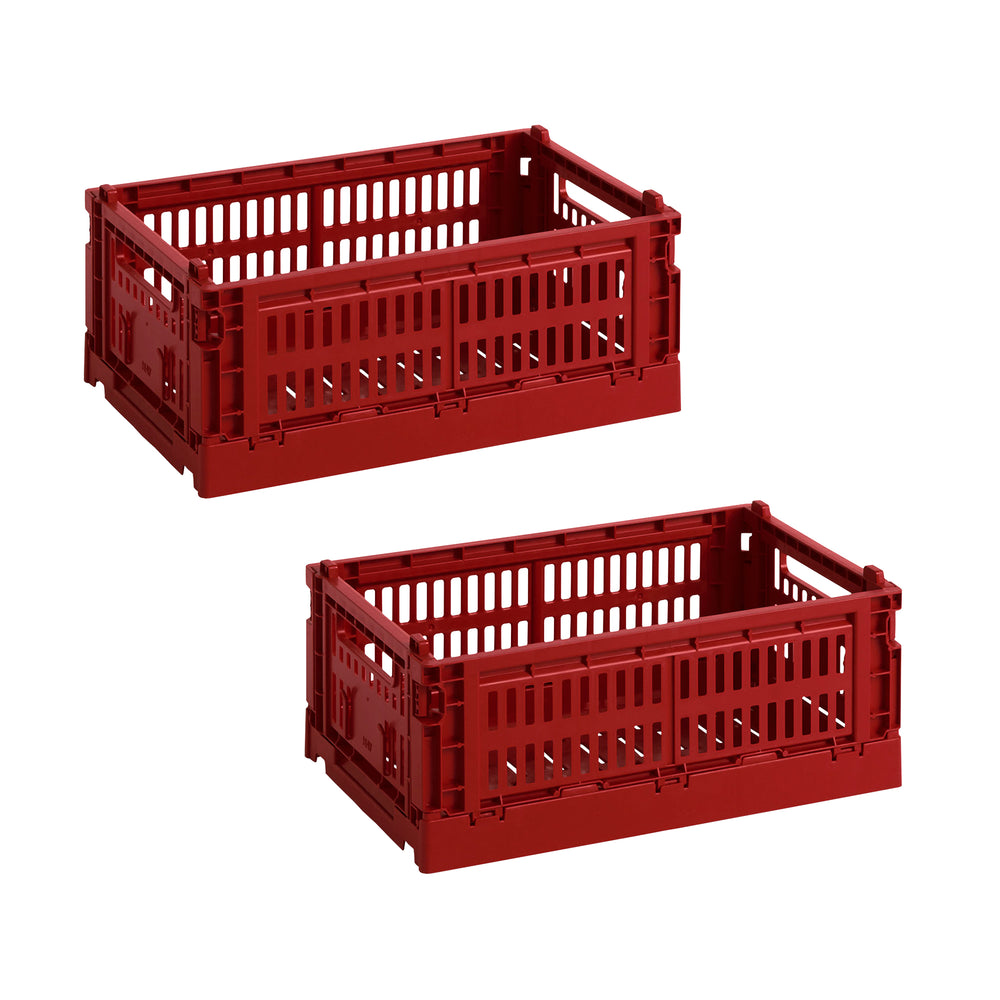 HAY - Colour Crate S Korb-Set recycled | 2er-Set / burgundy