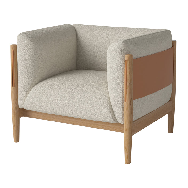 Bolia - Dive Sessel | Paza beige / Vollnarbenleder cognac