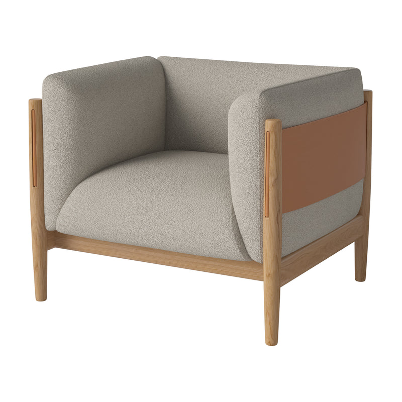 Bolia - Dive Sessel | Paza sand / Vollnarbenleder cognac