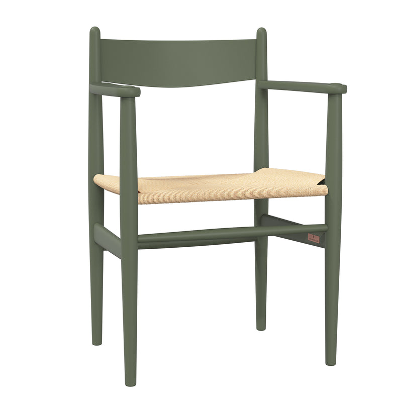Carl Hansen - CH37 Stuhl | Buche soft olivgrün lackiert 