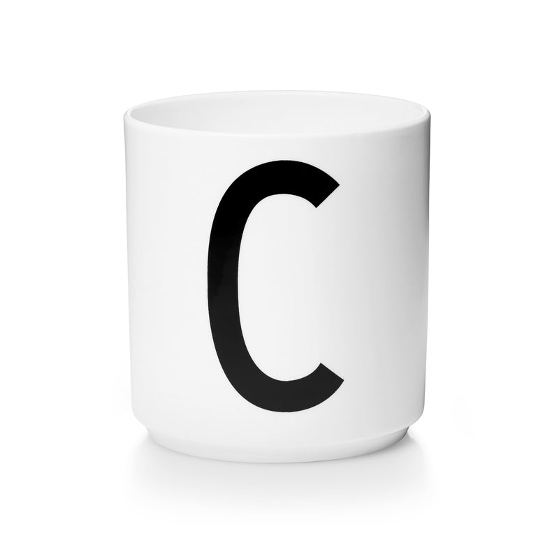 Design Letters - AJ Porzellan Becher | C / weiß