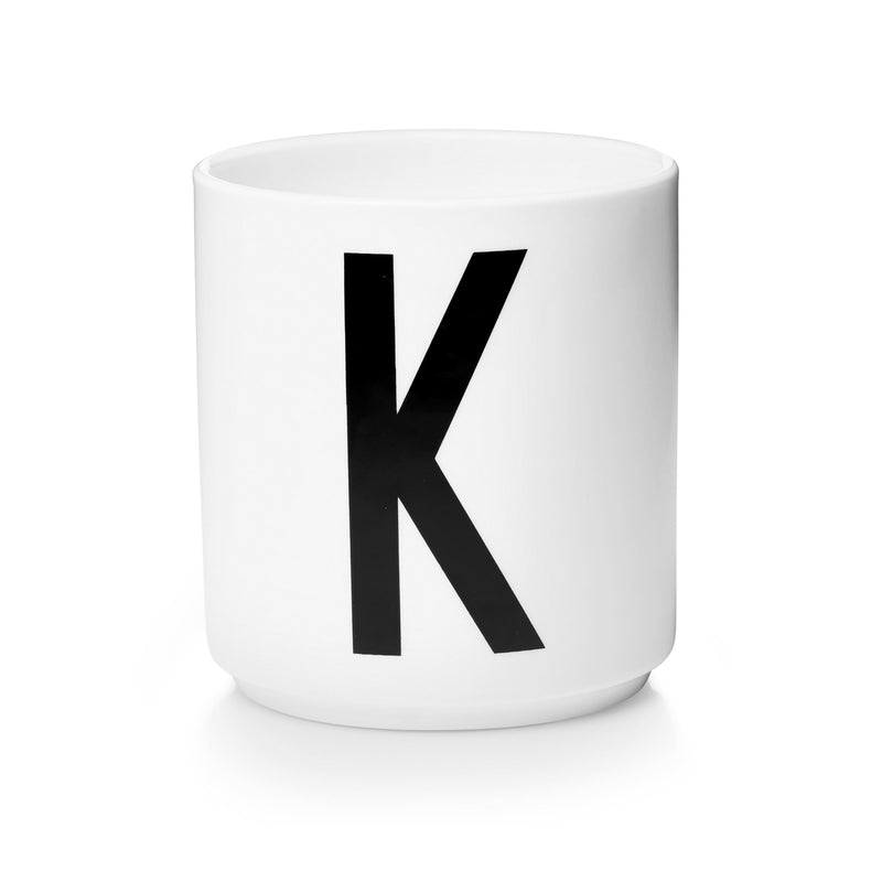 Design Letters - AJ Porzellan Becher | K / weiß