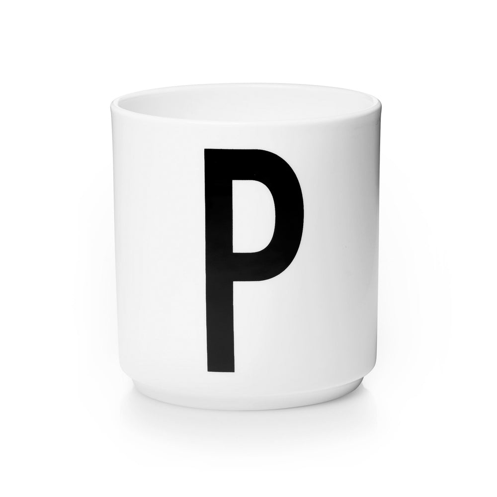Design Letters - AJ Porzellan Becher | P / weiß