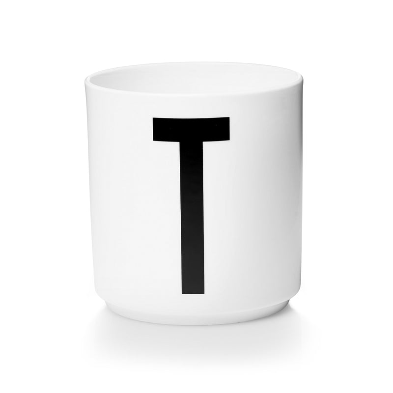 Design Letters - AJ Porzellan Becher | T / weiß
