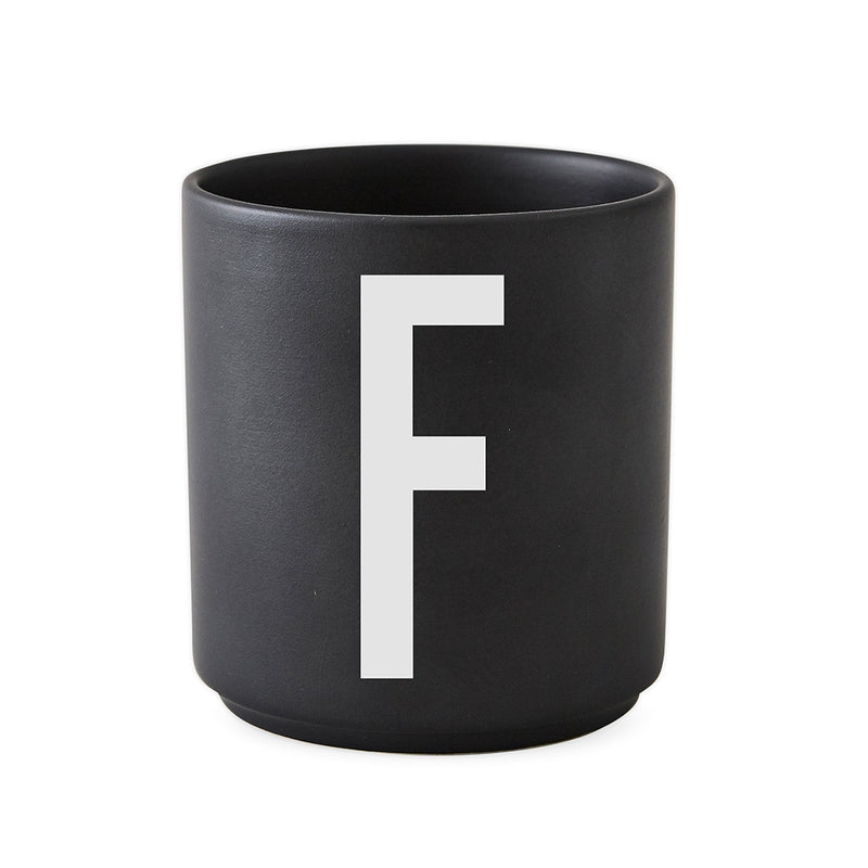 Design Letters - AJ Porzellan Becher | F / schwarz