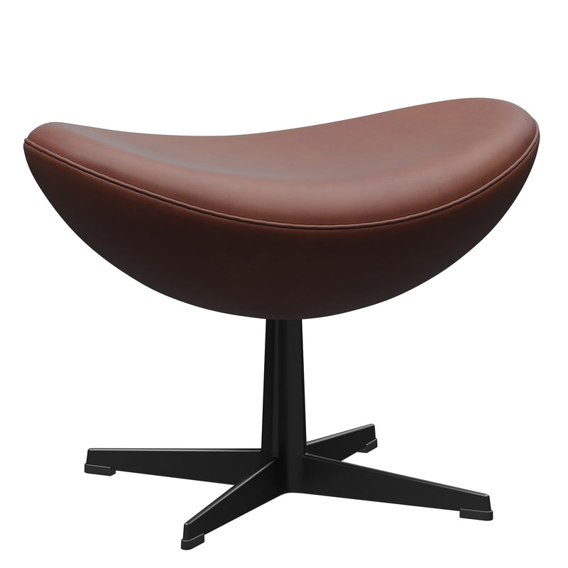 Fritz Hansen - Egg Fußhocker | Leder Grace Chestnut / PVD schwarz