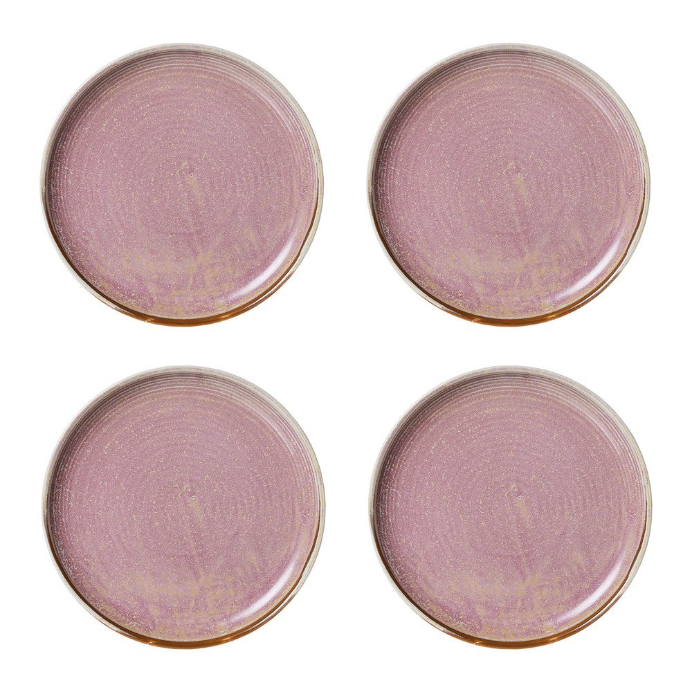 HKliving - Chef Ceramics Teller (4er-Set) | Ø 20 cm / rustic pink