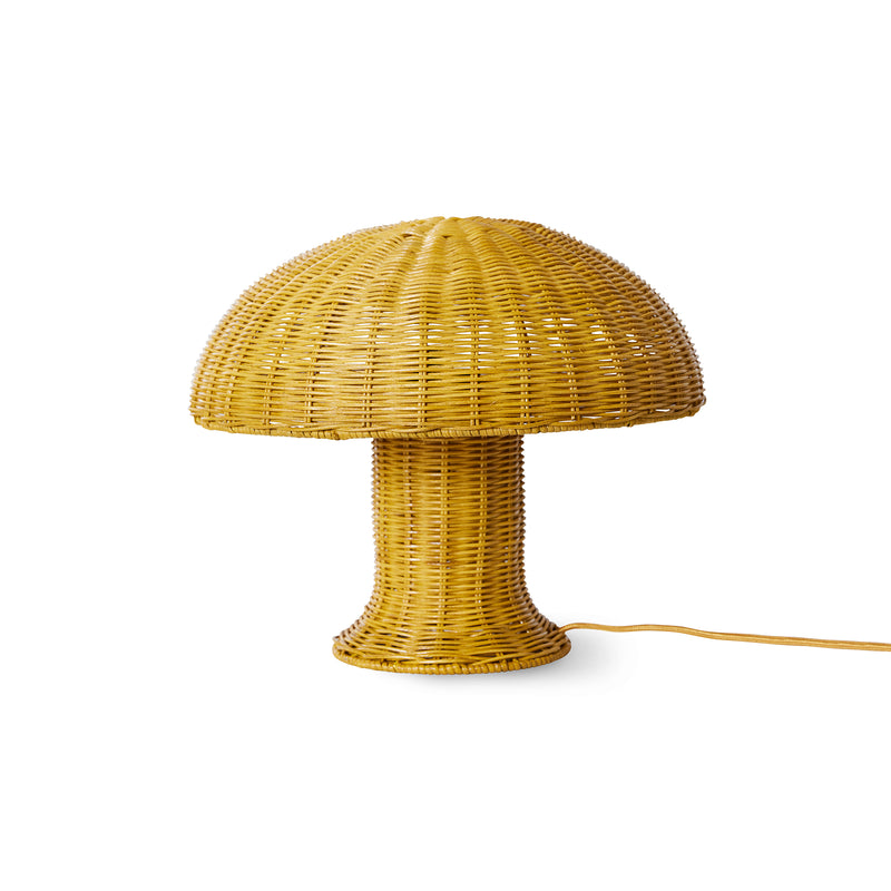 HKliving - Rattan Tischleuchte | mustard