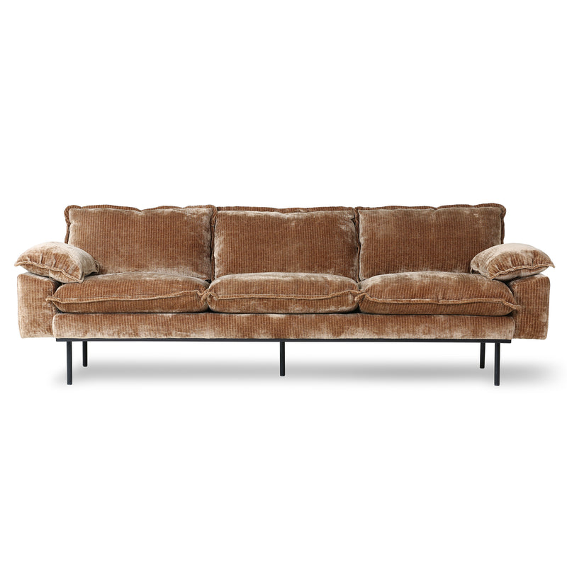 HKliving - Retro Sofa | 4-Sitzer / samt cord, aged gold