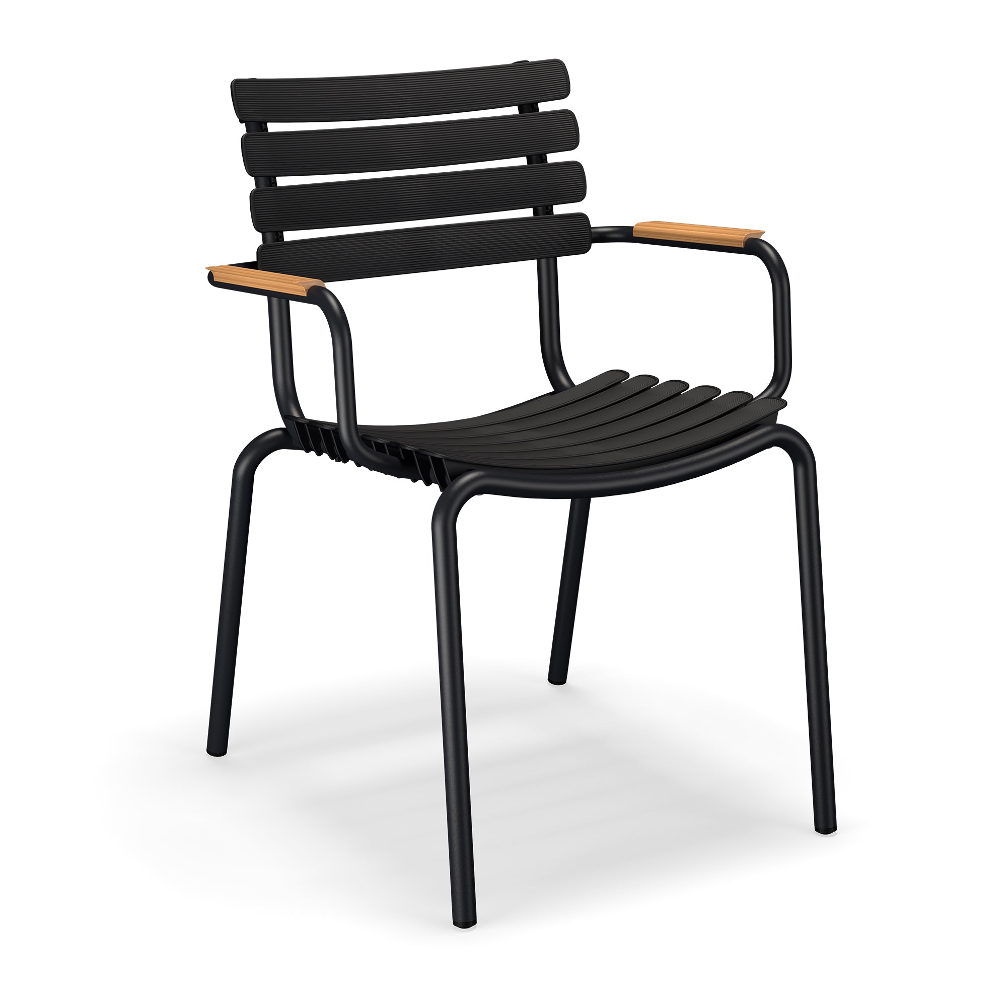 HOUE - ReCLIPS Outdoor Dining Armlehnstuhl | schwarz / Bambus