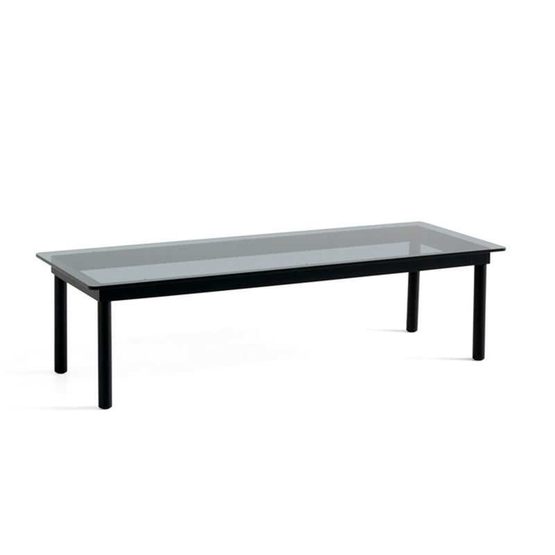 HAY - Kofi Couchtisch mit Glasplatte | 140 x 50 cm / schwarz / klar